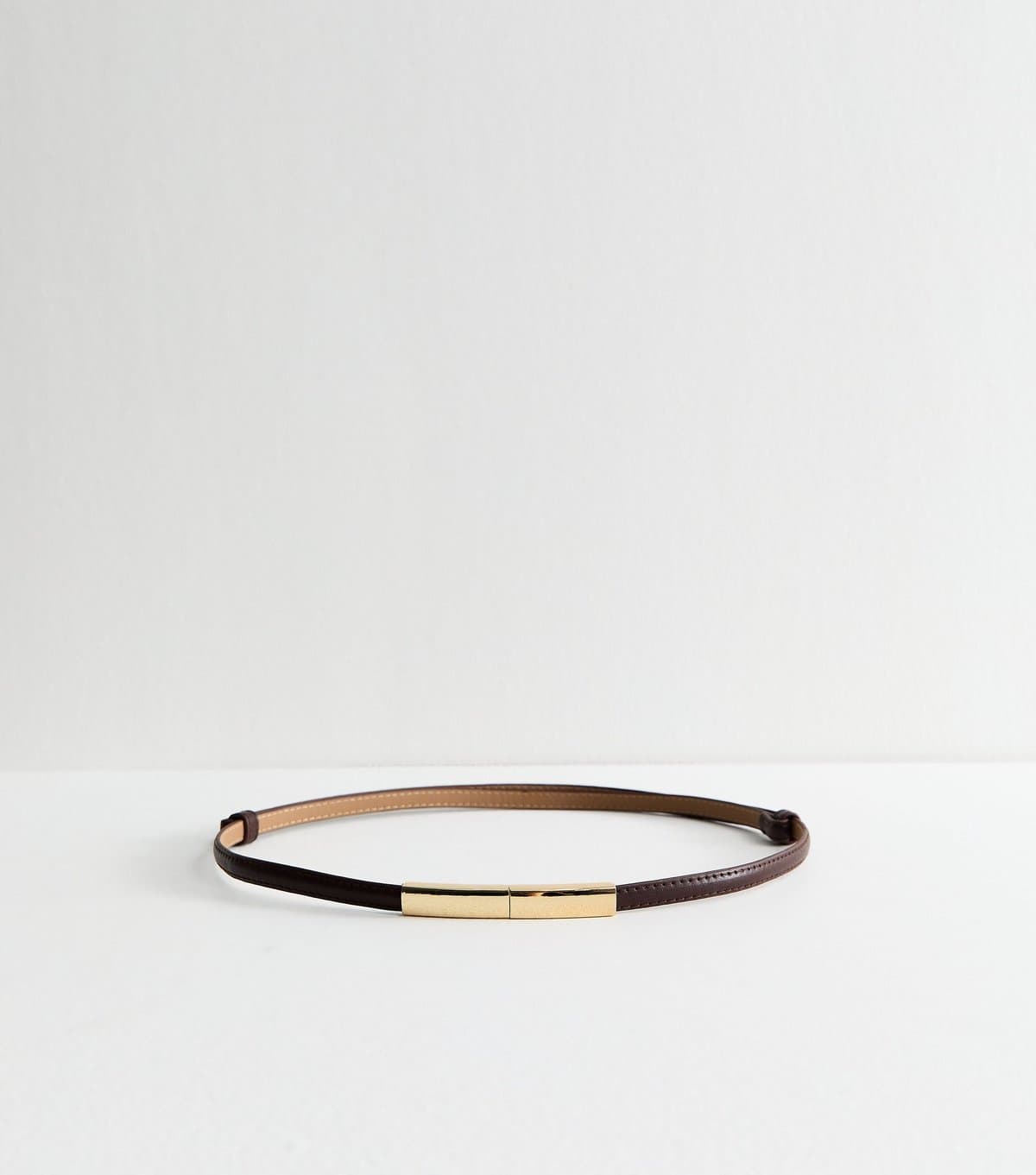 New Look New Look Dark Brown Faux Leather Skinny Belt