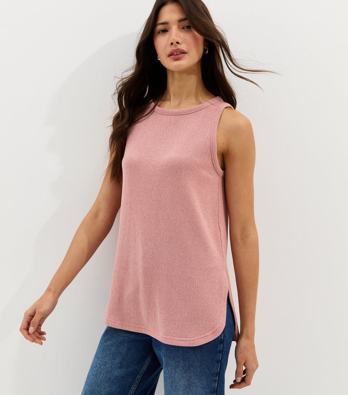 New Look Women's Pink Textured Vest Top New Look