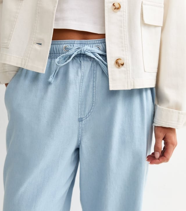 New Look Women's Petite Light Blue Chambray Wide Leg Trousers New Look - 2