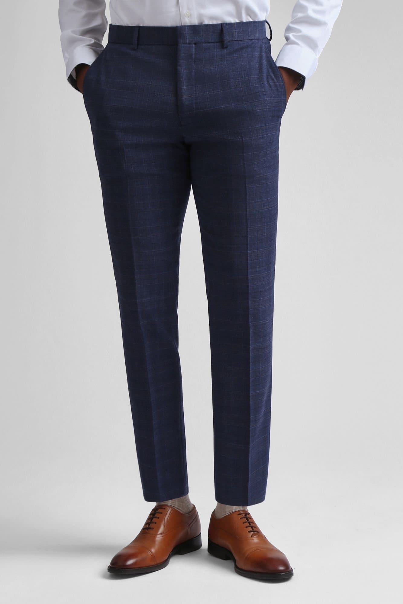 Ted Baker Ted Baker Men's Chelia Airforce Check Slim Trousers in Blue