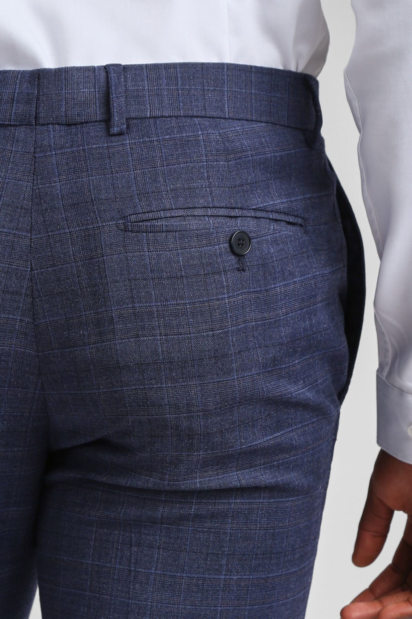 Ted Baker Ted Baker Men's Chelia Airforce Check Slim Trousers in Blue - 4