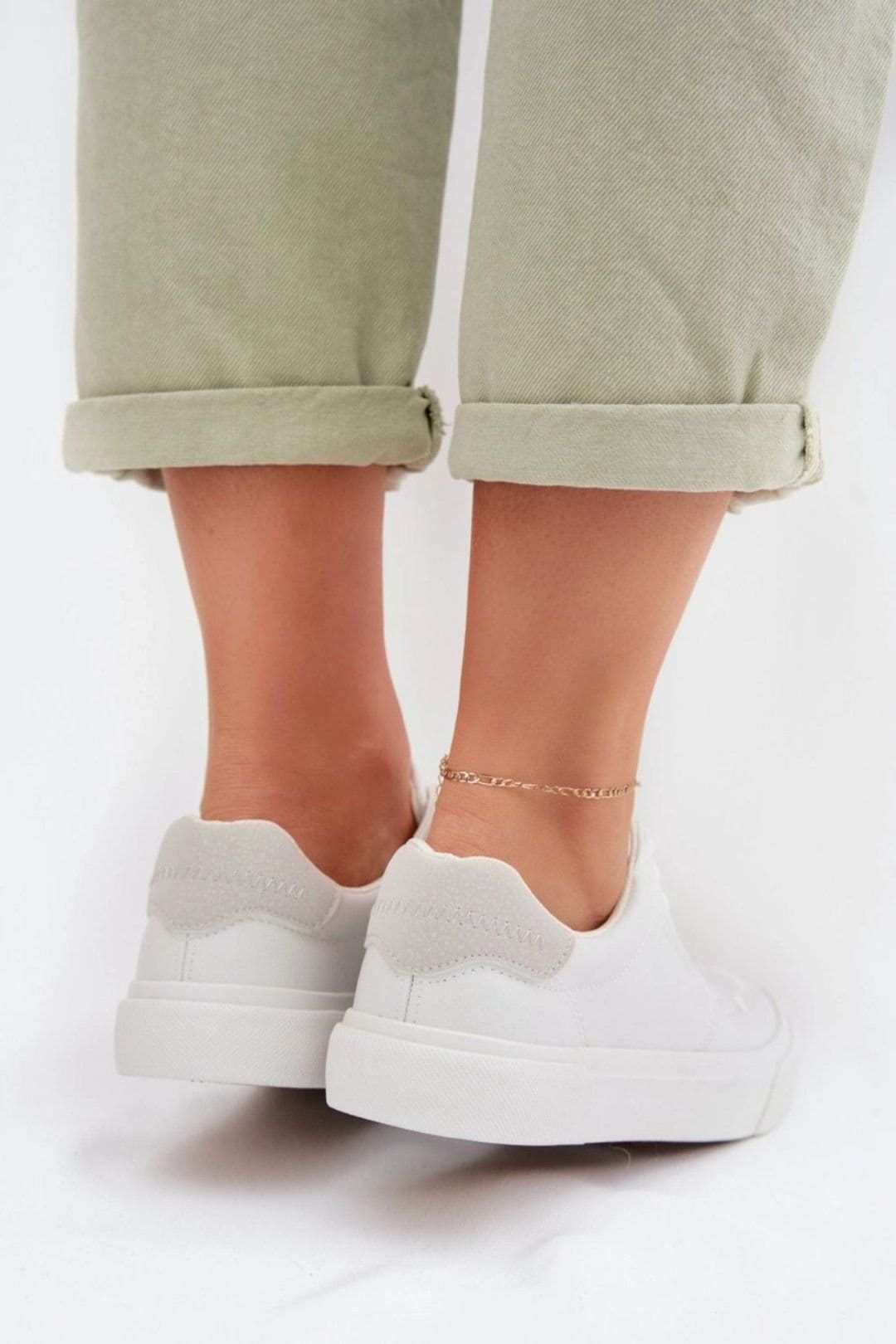 Love Lace Love Lace Women's Big Star Sport Sneakers Low Cut Lace Up Everyday Shoes in White - 4