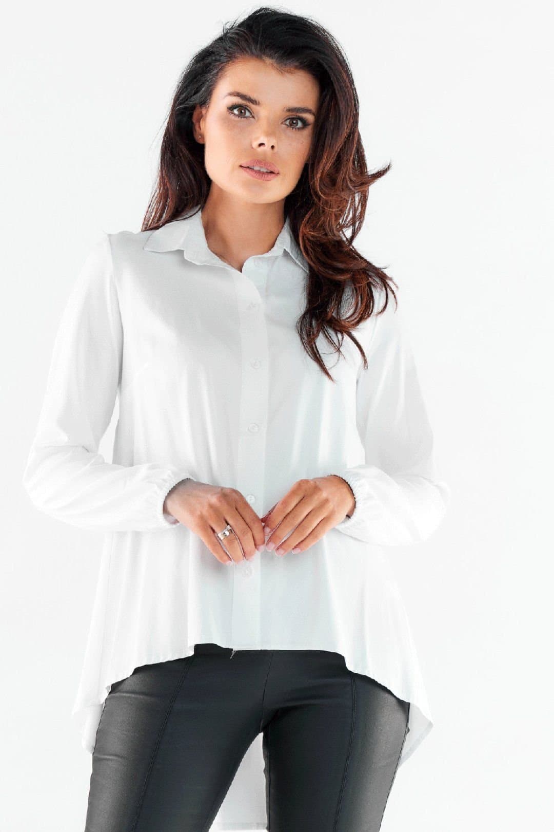 Love Lace Love Lace Women's Long Sleeve Shirt With Extended Back Cuffs in White