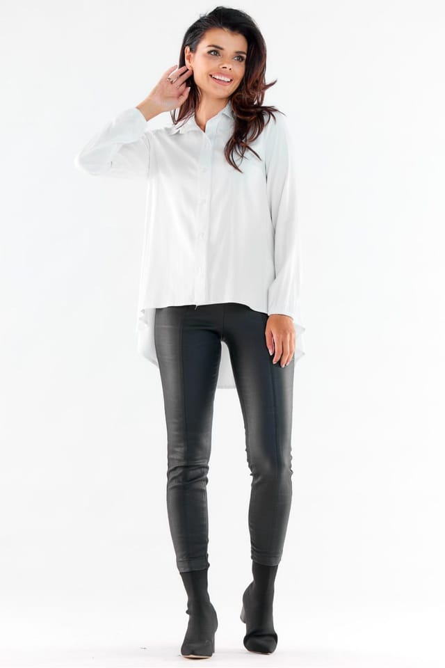 Love Lace Love Lace Women's Long Sleeve Shirt With Extended Back Cuffs in White - 2