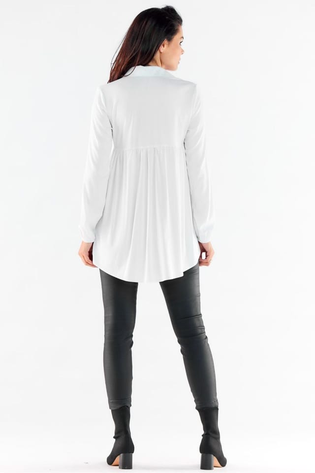 Love Lace Love Lace Women's Long Sleeve Shirt With Extended Back Cuffs in White - 3