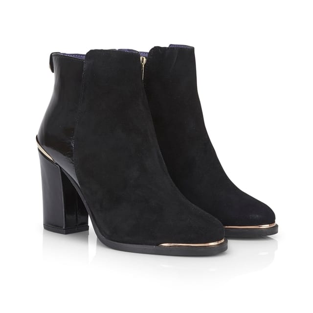 Amen Shoes Amen Shoes Women's Alicia Suede Leather Block Heel Boots in Black - 2