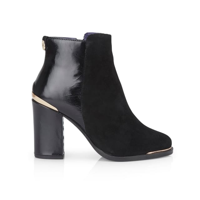 Amen Shoes Amen Shoes Women's Alicia Suede Leather Block Heel Boots in Black - 3