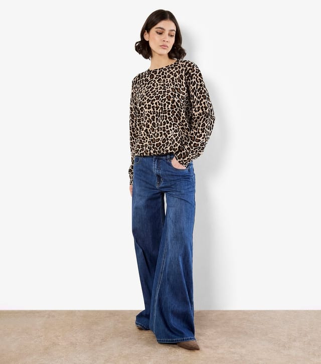 Apricot Women's Brown Leopard Print Fine Knit Jumper Apricot New Look - 3