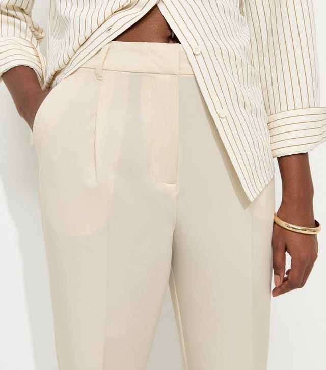 New Look Women's Cream Tapered Leg Tailored Trousers New Look - 2