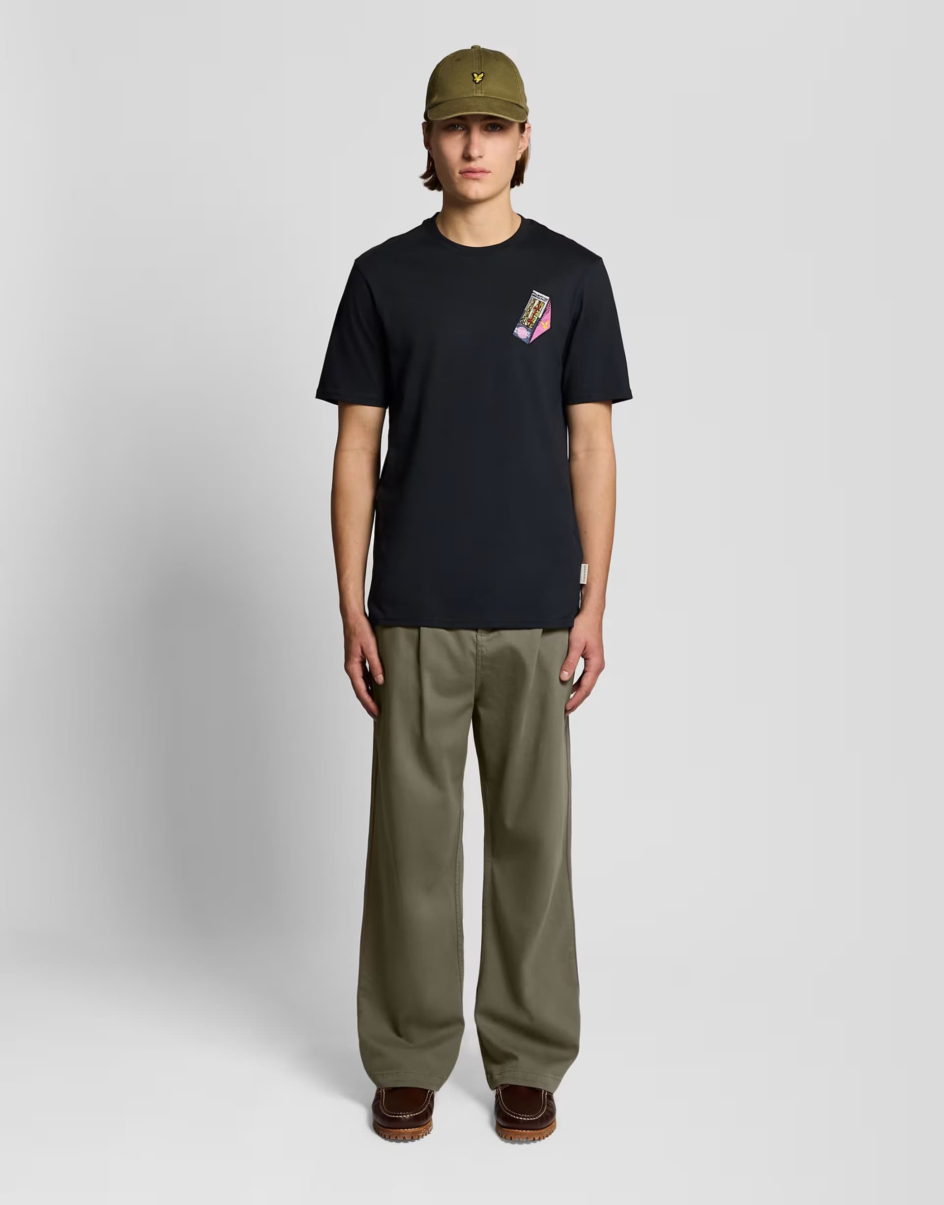 ASOS Lyle & Scott Trousers enzyme wash pleated trouser in x569 khaki ash