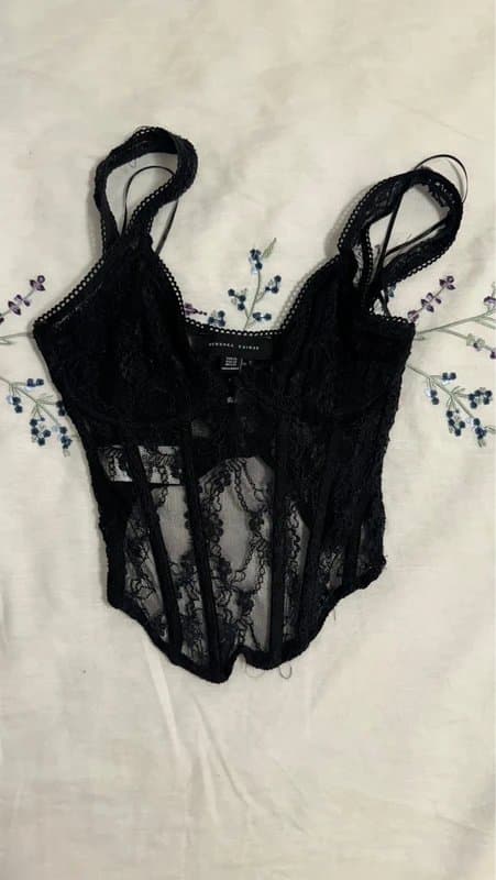 Bershka Bershka black lace corset top