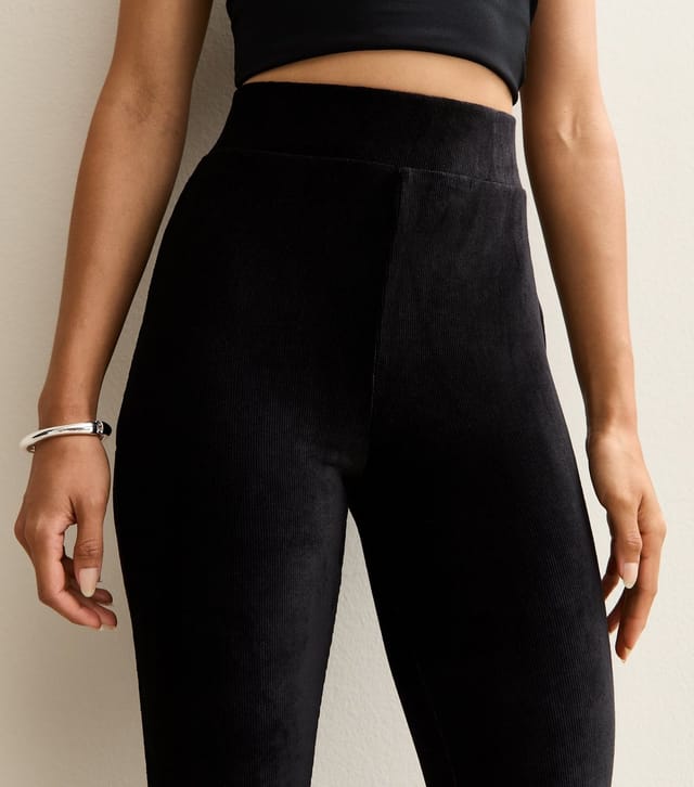 New Look Women's Black Soft Corduroy Leggings New Look - 2