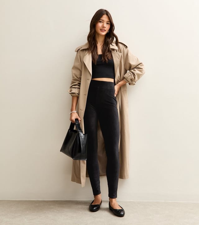New Look Women's Black Soft Corduroy Leggings New Look - 3
