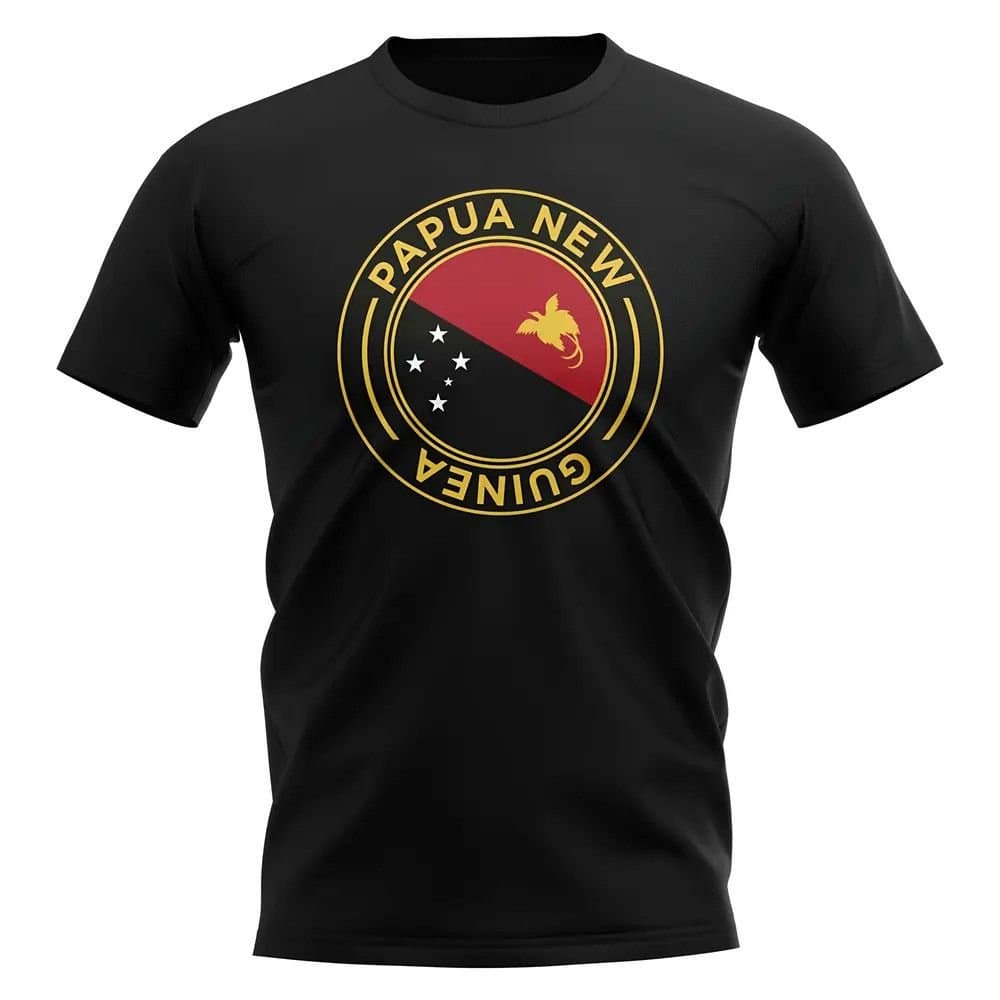 Papua New Guinea Papua New Guinea Men's Personalised Football Badge T-Shirt in Black