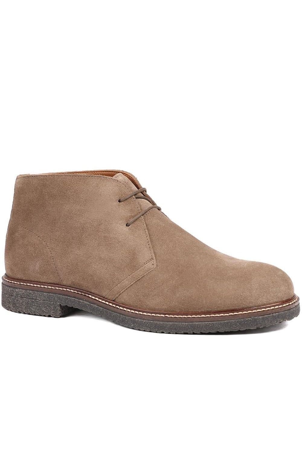 Jones Bootmaker Jones Bootmaker Men's Dempsey Suede Leather Chukka Boots in Taupe