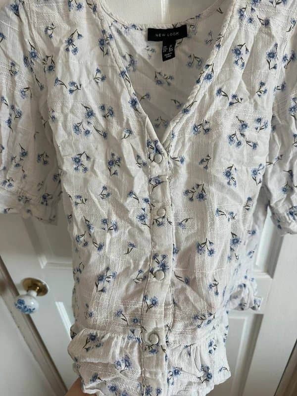 New Look White floral blouse