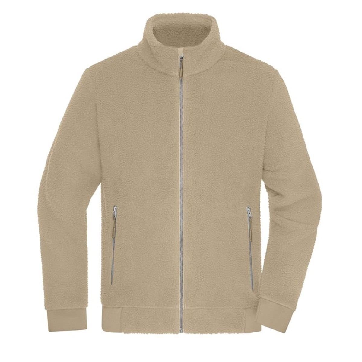 James and Nicholson James and Nicholson Men's Sherpa Fleece Jacket in Stone