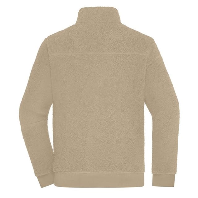 James and Nicholson James and Nicholson Men's Sherpa Fleece Jacket in Stone - 2
