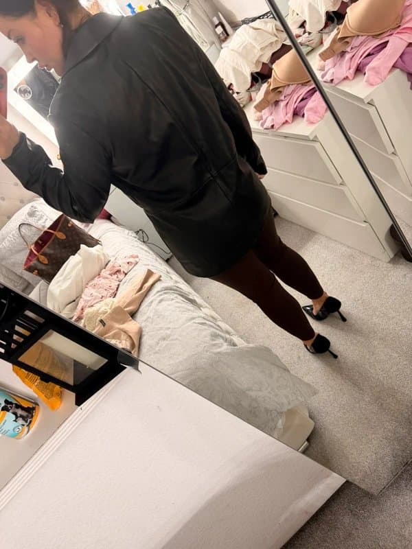 New Look Black leather blazer new look