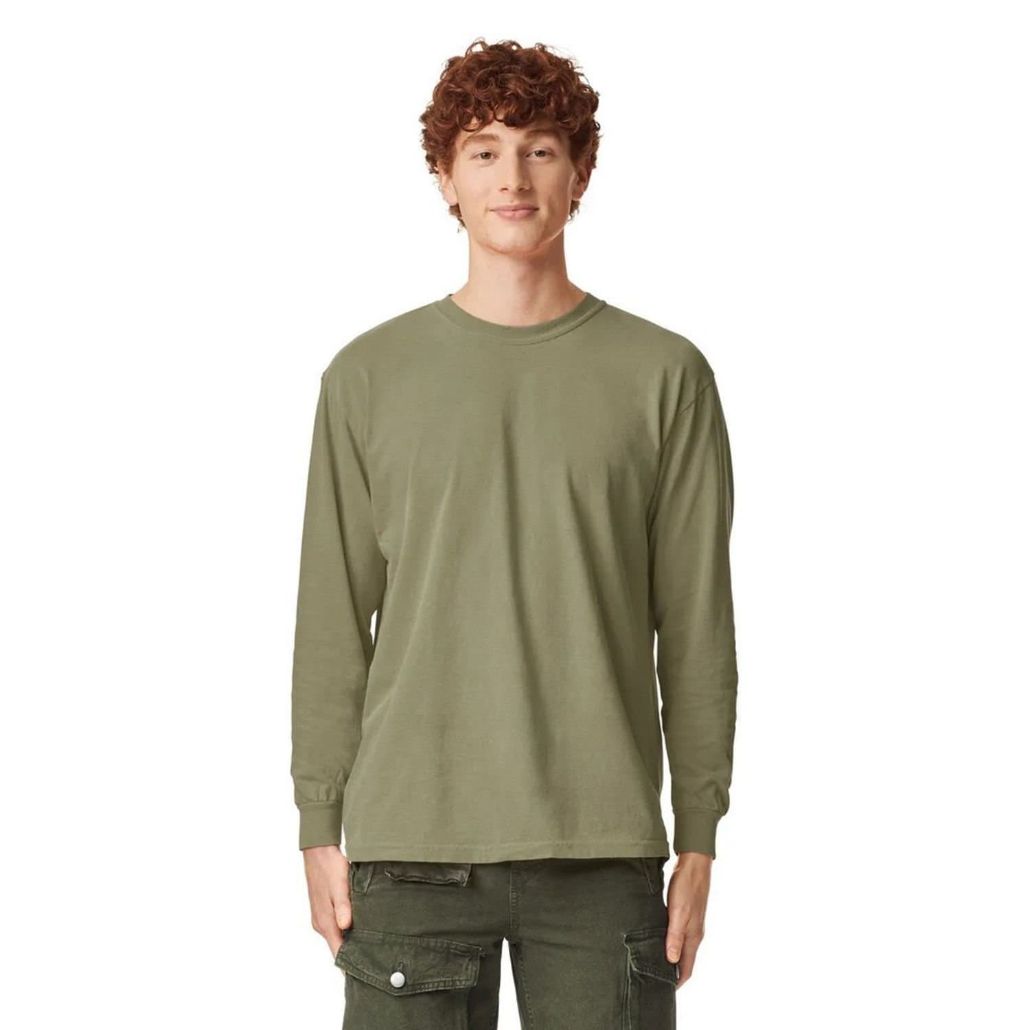 Comfort Colors Comfort Colors Men's Green Long-Sleeve T-Shirt