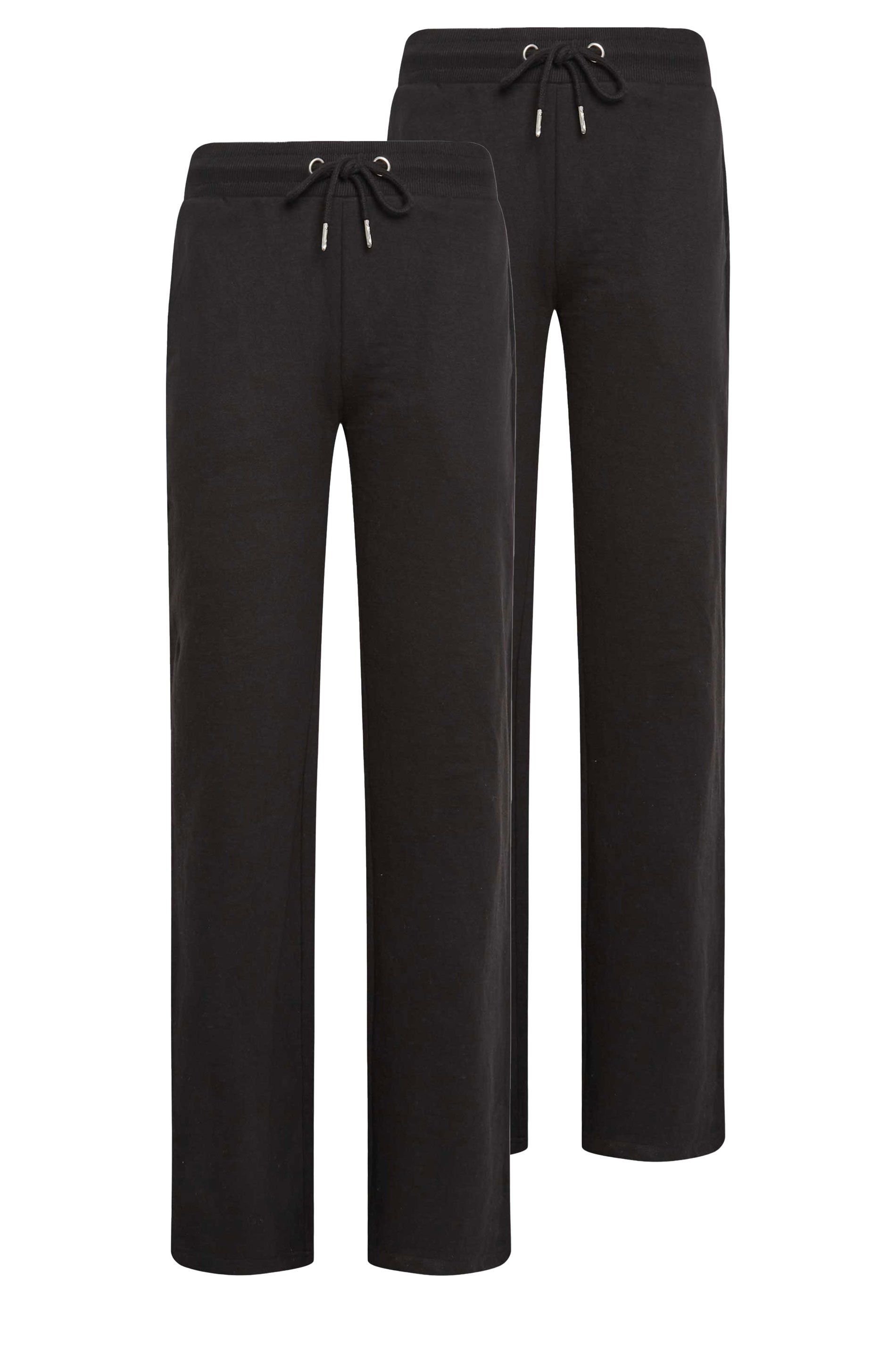 Long Tall Sally Long Tall Sally Women's Tall 2 Pack Basic Wide Leg Joggers in Black - 2