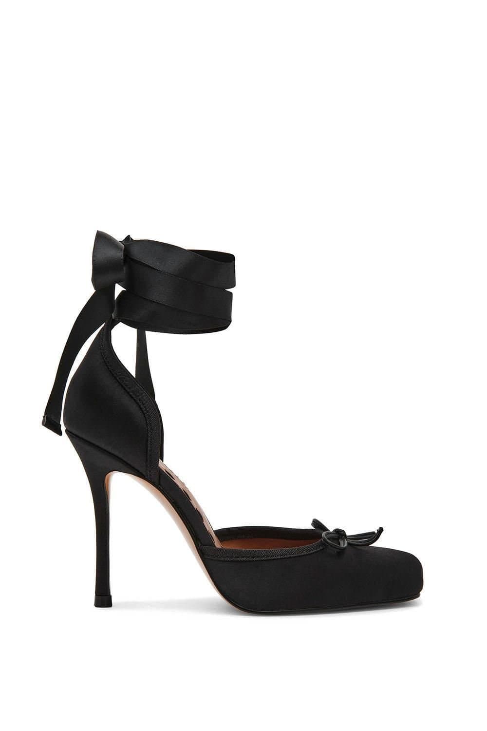Steve Madden STEVE MADDEN Women's 'Larina Black Satin' Fabric Heels