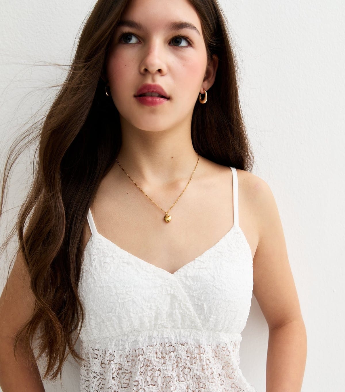 New Look Girls' White Lace Triangle Cami Top New Look - 2