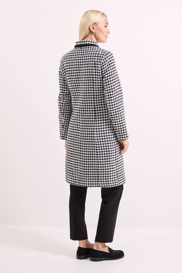 Wallis Wallis Women's Principles by Check Contrast Coat in Mono - 3