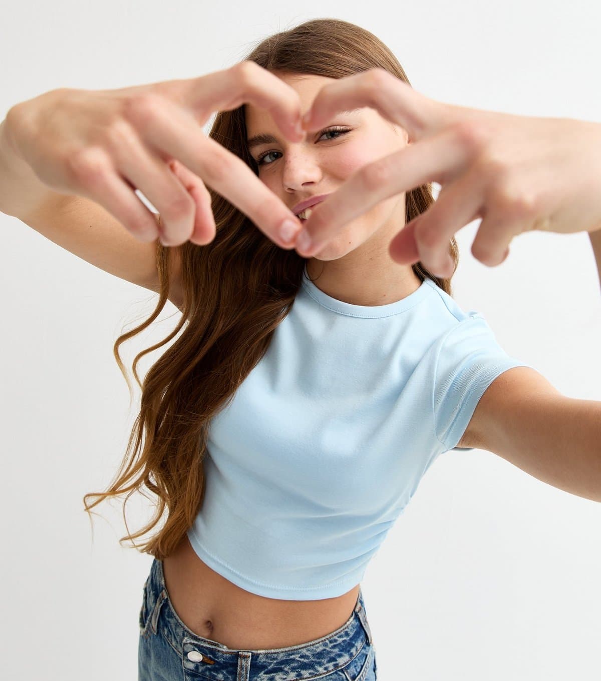 New Look New Look Light Blue Jersey Cap Sleeve T-Shirt For Girls
