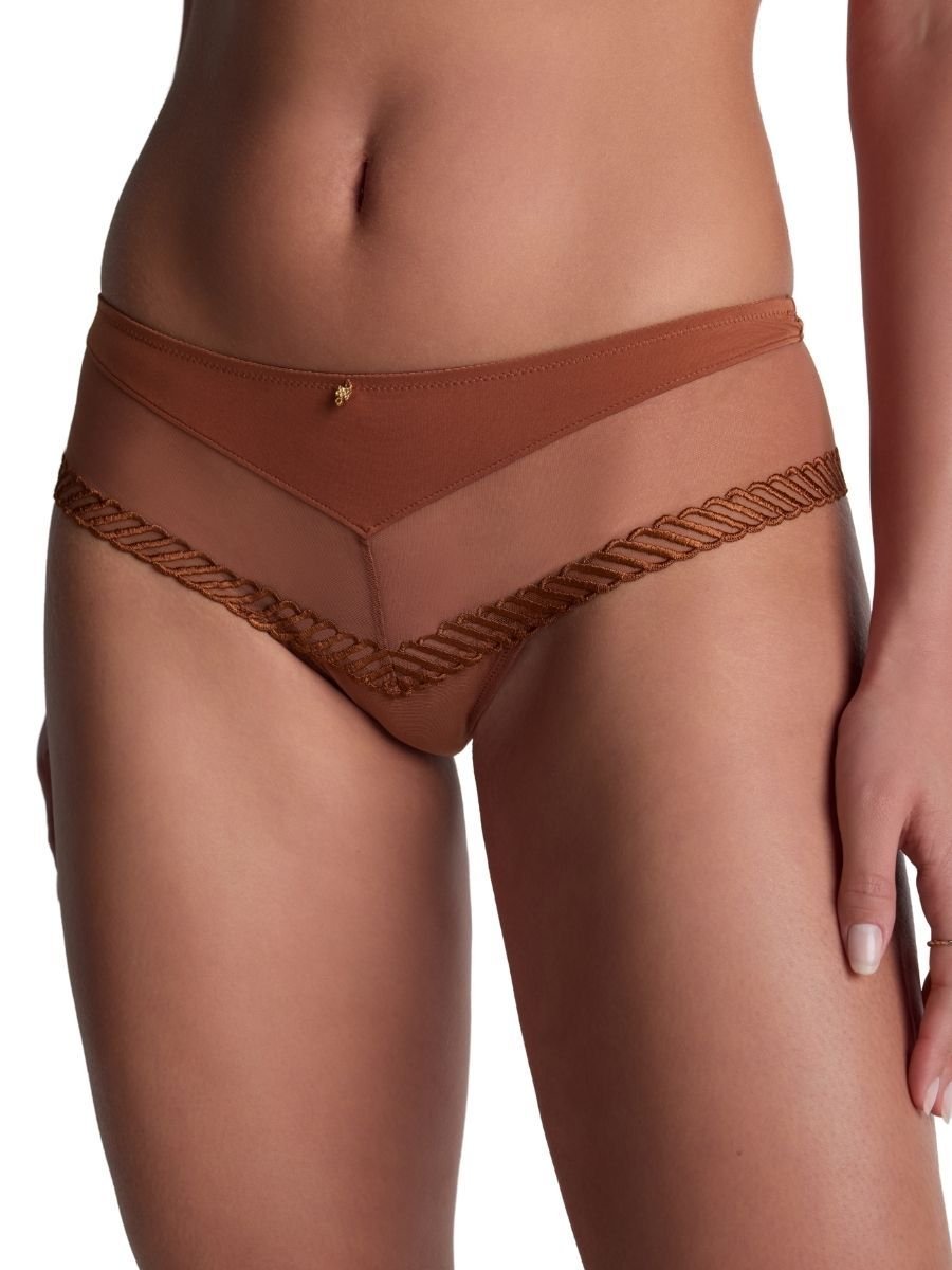 Aubade Aubade Women's Sheer Emotion Cheeky Short in Brown - 3