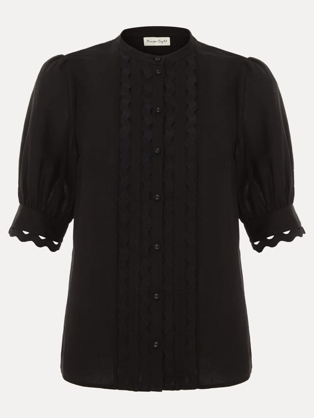 Phase Eight Phase Eight Women's Ottilie Linen Blouse in Black - 2