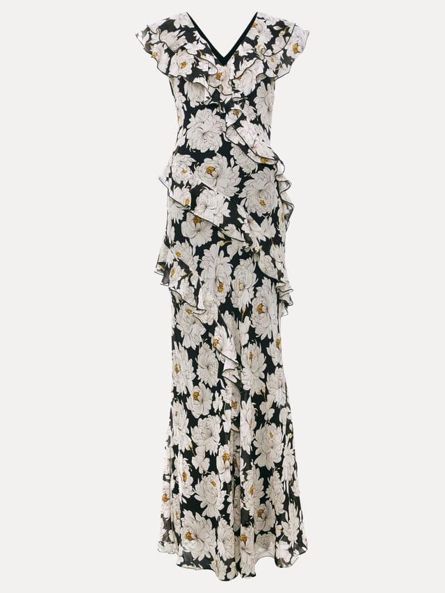 Phase Eight Phase Eight Women's Eva Floral Ruffle Printed Maxi Dress in Pale Pink - 2