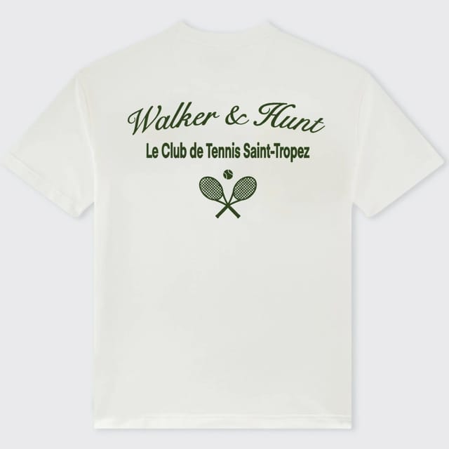 Walker & Hunt Walker & Hunt Men's St Tropez Tennis Club Tee in Off-White - 2