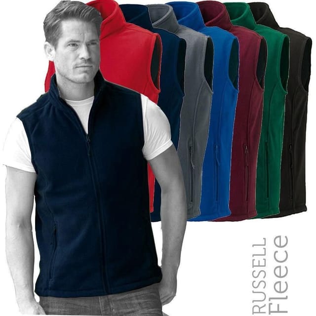 Russel Russel Men's Fleece Gilet Jacket Bodywarmer in Navy - 2