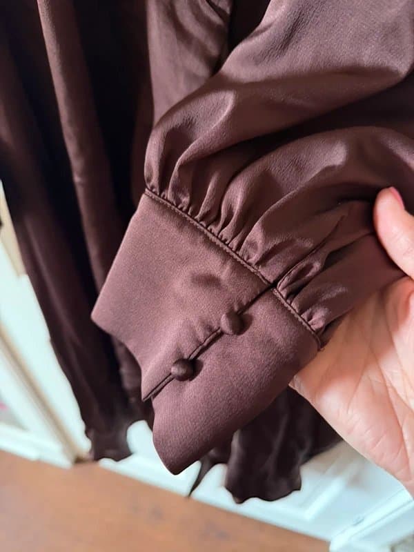 Never Fully Dressed Never Fully Dressed brown silk wrap dress 22