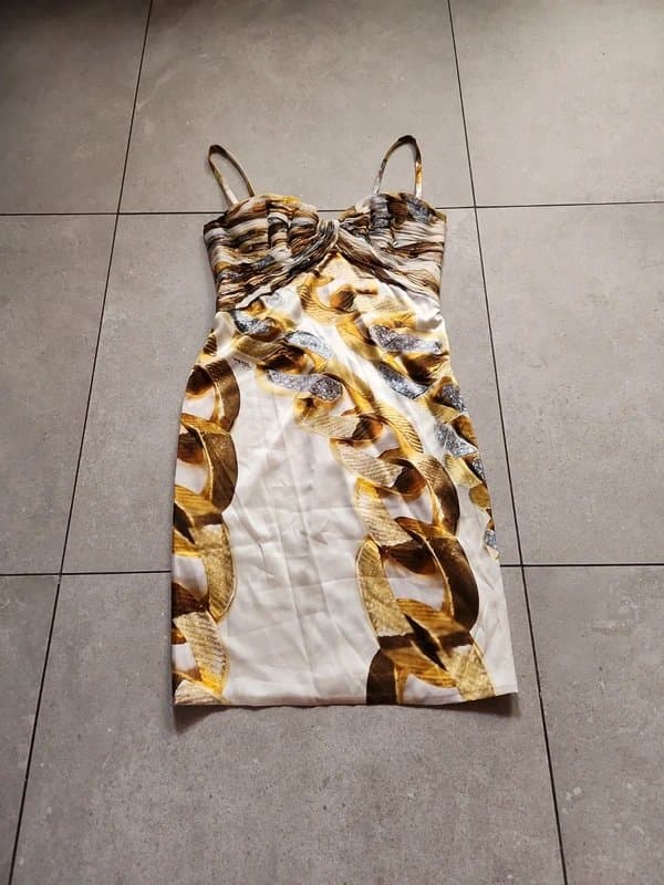 Roberto Cavalli Roberto Cavalli Silk Chain print Mini Dress 42IT/10UK