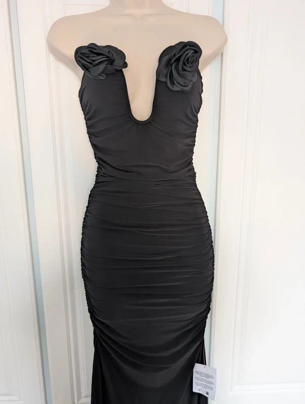 ASOS ASOS ruched midi dress with corsages size 4