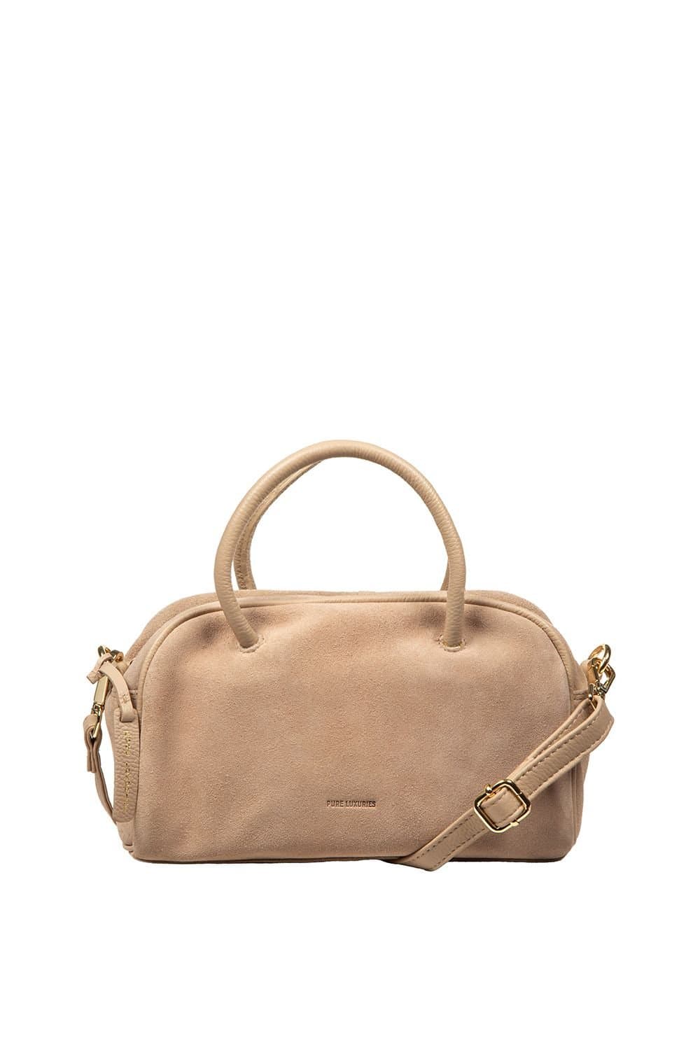 Pure Luxuries London Pure Luxuries London Women's 'Faith' Suede Mini Evening Handbag in Natural