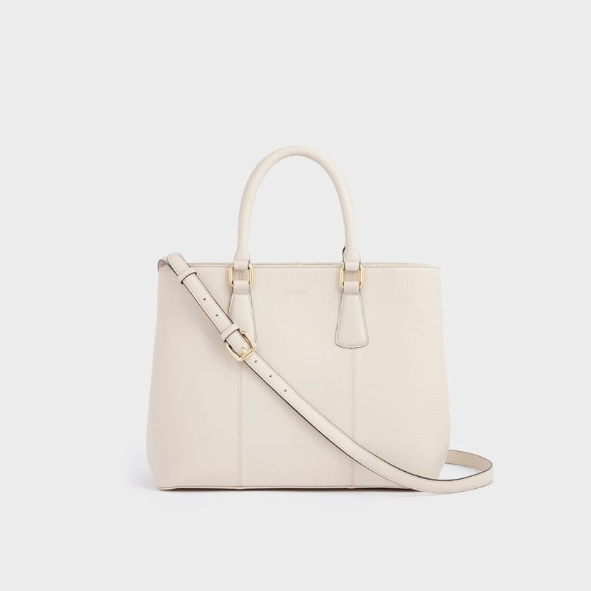 OSPREY LONDON OSPREY LONDON Women's The Adaline Leather Work Bag in Off-White - 1