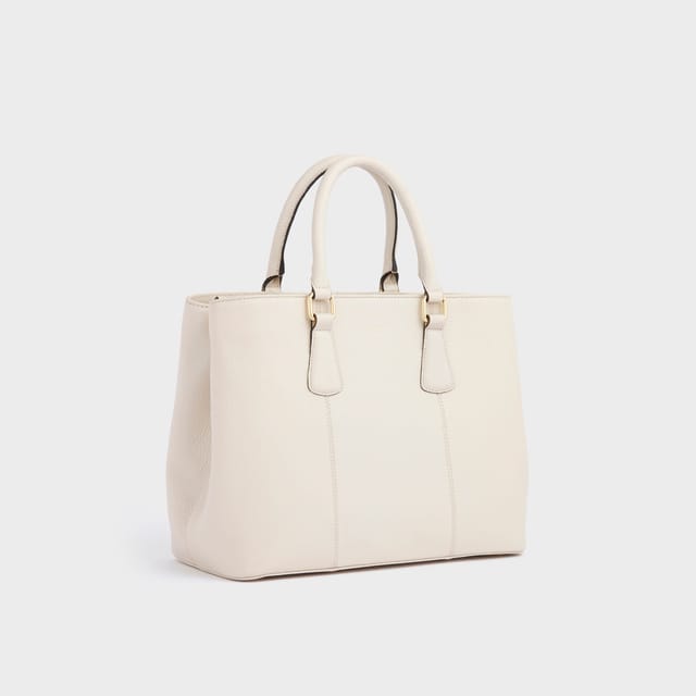 OSPREY LONDON OSPREY LONDON Women's The Adaline Leather Work Bag in Off-White - 3