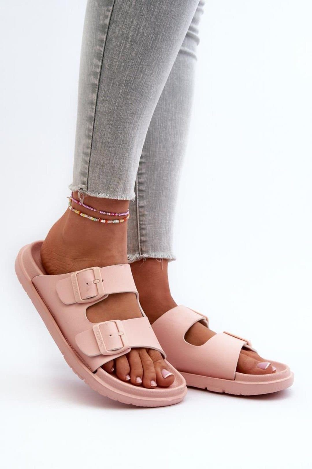 Love Lace Love Lace Pink EVA Foam Flip Flops with Adjustable Straps
