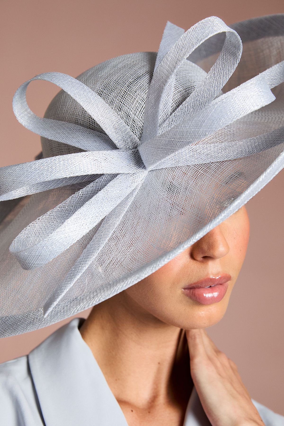 Coast Coast Women's Lisa Tan Bow Wide Brim Hat in Blue - 3