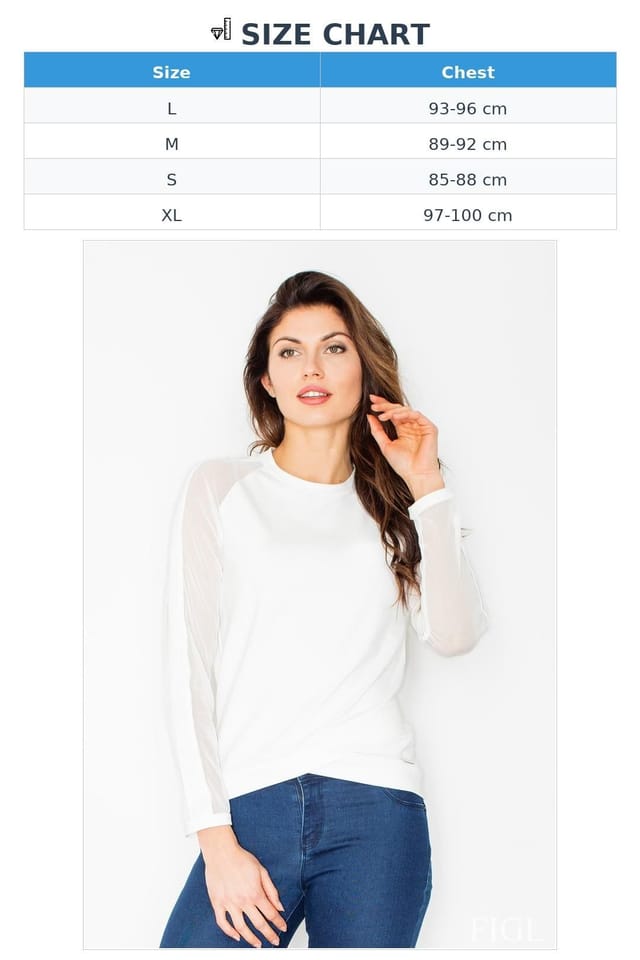 Love Lace Love Lace Women's Viscose Blend Blouse With Sheer Insets in White - 2