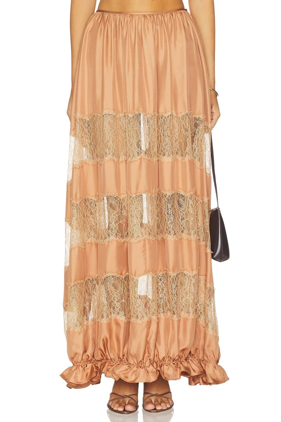 revolve Chantal Silk Midi Skirt