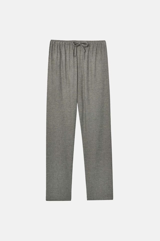 British Boxers British Boxers Men's 'Whitby Jet' Herringbone Brushed Cotton Pyjama Trousers in Dark Grey - 2