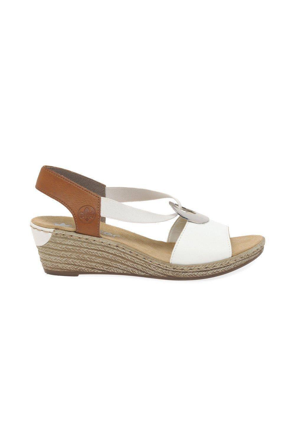 Rieker Rieker Women's 'Alula' Wedge Heel Sandals in White - 2