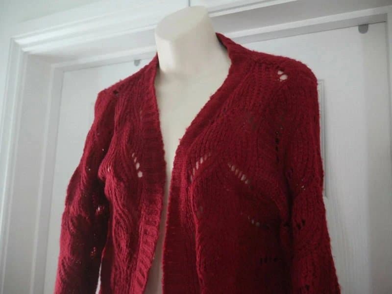 Atmosphere Red Atmosphere Cardigan Ladies Size 8 Womens Chunky Knit Loose Fit Lighter Weight