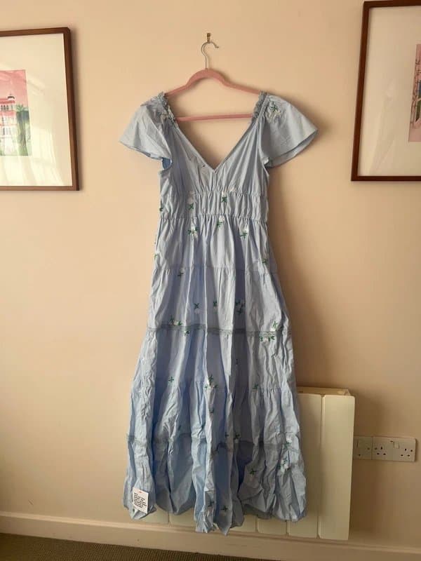 ASOS ASOS design blue floral cotton maxi dress