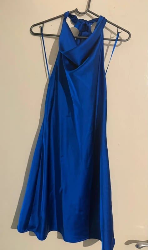 Bershka Bershka Blue Halter-neck satin dress
