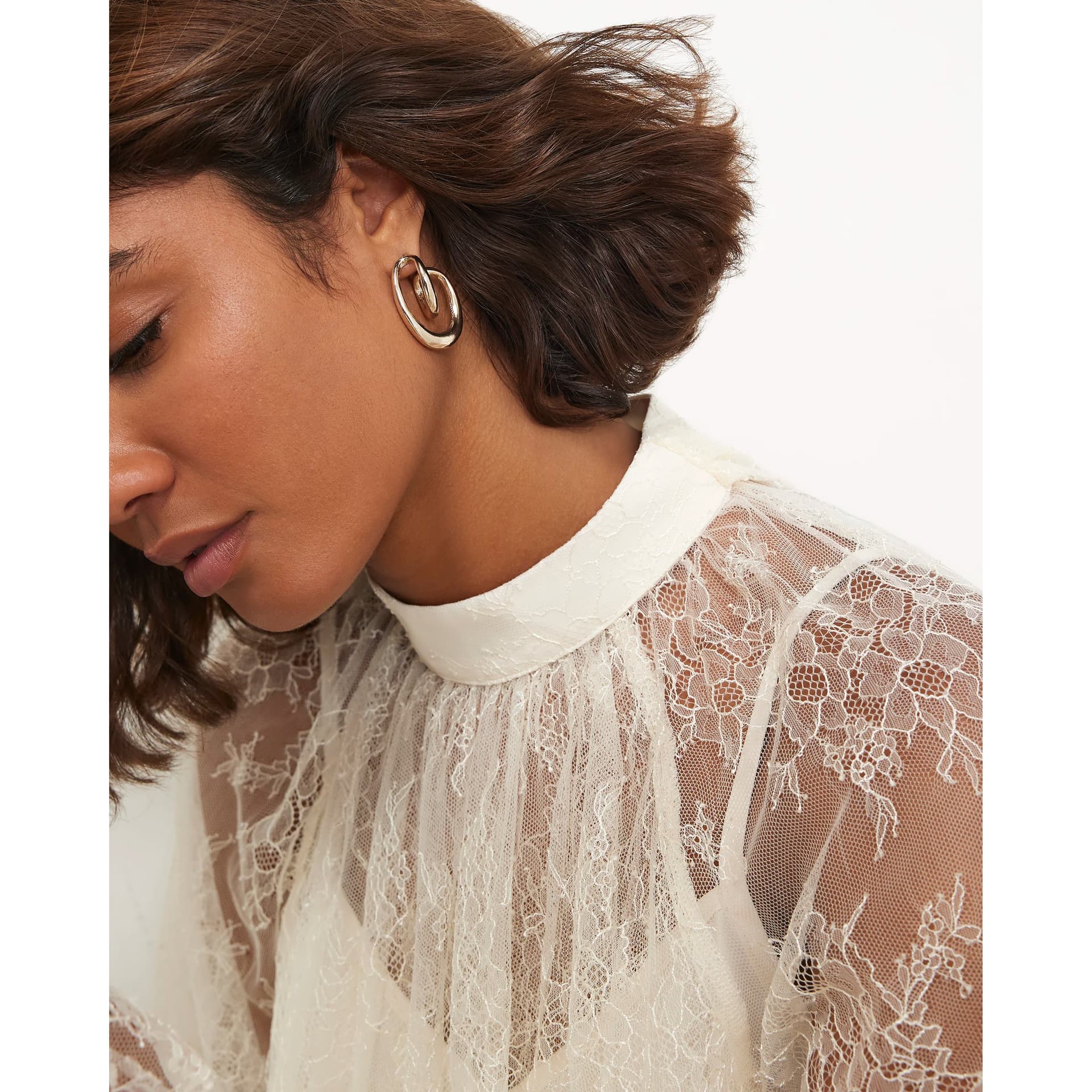 River Island River Island Womens Gold Twisted Hoop Earrings